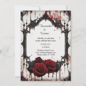 Red Roses Vampire Gothic Bruiloft Kaart (Voorkant)