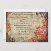 Red Roses Vintage Mariage Invitation (Devant)