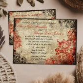 Red Roses Vintage Wedding RSVP Uitnodiging