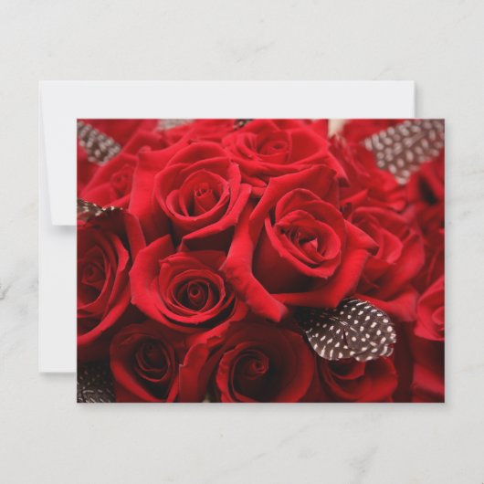 Red Roses Wedding Carte RSVP 2 (Devant)