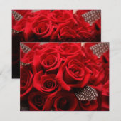 Red Roses Wedding Carte RSVP 2 (Devant / Derrière)
