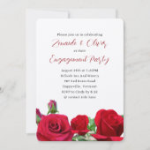 Red Roses Wedding Engagement Party Kaart (Voorkant)