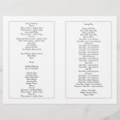 Red Roses Wedding Program Sjabloon (Achterkant)