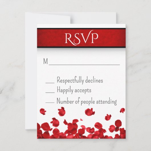 Red Roses Wedding RSVP (Voorkant)