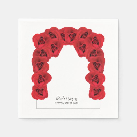 Red Roses Wedding Servet (Voorkant)