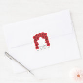 Red Roses Wedding Vierkante Sticker (Envelop)