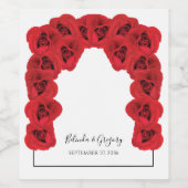 Red Roses Wedding Wijn Etiket (Enkel label)