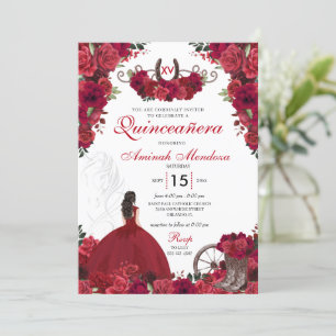 Red Roses Westerne prinses Charra Quinceanera Kaart