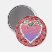 Red Round Diamond Heart Lijst Magnet Magneet (Voorkant / Achterkant)