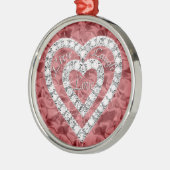 Red Round Live Laugh Love Diamond Heart Ornament (Links)
