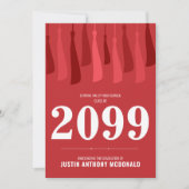Red Row of Tassels Photo Graduation Invitation (Devant)
