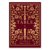 Red Royal Medieval Mariage Numéro de table (Par défaut)