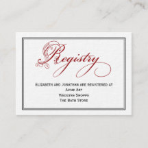 Red Royal Script Calligraphy Wedding Registry Kaar