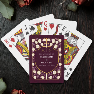 Red Royal Sword Shield Wedding Favoriet Pokerkaarten
