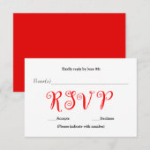 Red RSVP - Carte de réponse à la réception (Devant / Derrière)
