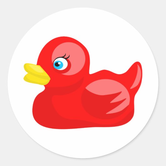 Red Rubber Duck Ronde Sticker (Voorkant)