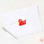 Red Rubber Duck Ronde Sticker (Envelop)