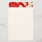Red Ruby Damask  thema met naam Briefpapier (Achterkant)