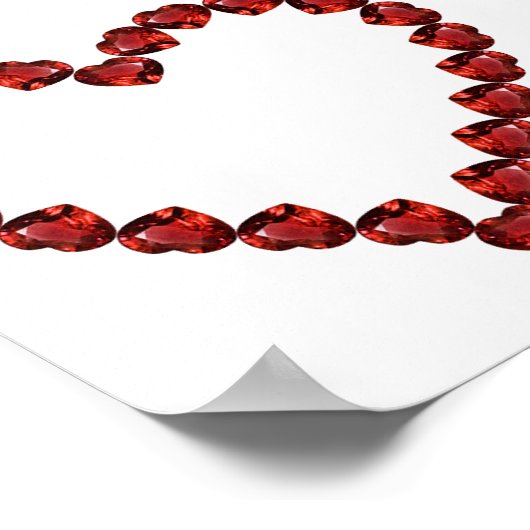 Red Ruby Gemstone Heart Poster (Hoek)