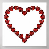 Red Ruby Gemstone Heart Poster (Voorkant)