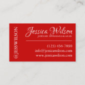 Red Ruby Ring Gemstone Jewelry Appraisal Visitekaartje (Achterkant)