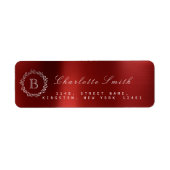 Red Ruby Wine Monogram Return Address Labels (Voorkant)