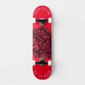 Red Running At Starry Night Text Skateboard (Recto)