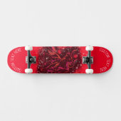 Red Running At Starry Night Text Skateboard (Horz)