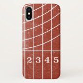 Red Running Track Distressed Style iPhone X Coque (Dos)