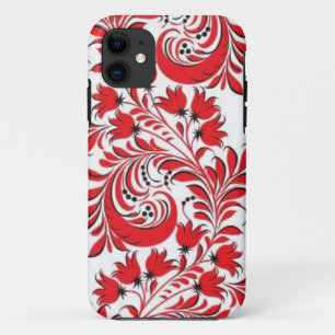 Red Russian Khokhloma iPhone 11 Hoesje