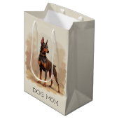 Red Rust Brown Doberman Pinscher Dog Medium Cadeauzakje (Voorkant Gekanteld)