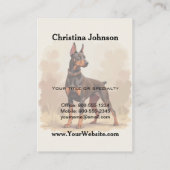 Red Rust Brown Doberman Pinscher Dog Visitekaartje (Achterkant)