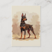 Red Rust Brown Doberman Pinscher Dog Visitekaartje (Voorkant)