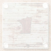 Red Rust Minnesota Shape Glazen Onderzetter (Achterkant)