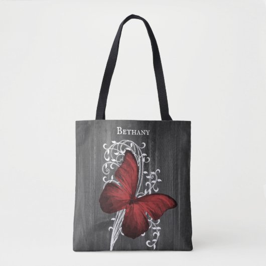 Red Rustic Butterfly - Aangepaste Canvas tas (Voorkant)