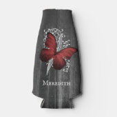 Red Rustic Butterfly - Aangepaste flessenkoeler Flesjeskoeler (Voorkant)