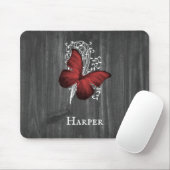 Red Rustic Butterfly - Aangepaste Muismat (Met muis)