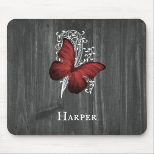 Red Rustic Butterfly - Aangepaste Muismat