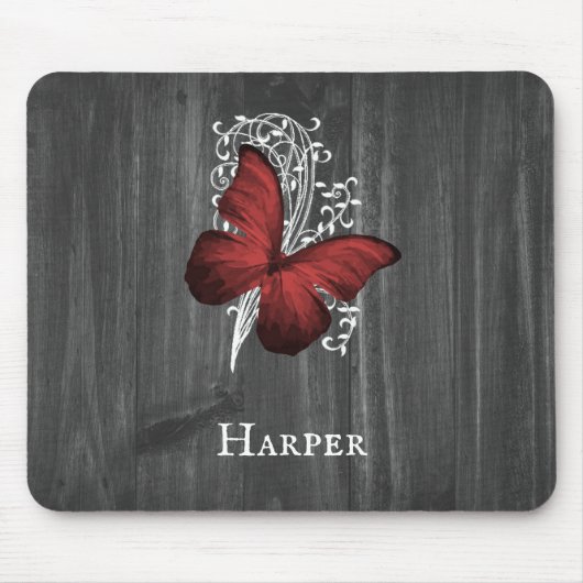 Red Rustic Butterfly - Aangepaste Muismat (Voorkant)