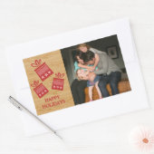 Red Rustic Cadeaus Holiday Foto Stickers (Envelop)