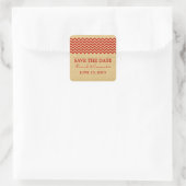 Red Rustic Chevron Enregistrer les stickers Date (Sac)