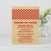Red Rustic Chevron Invitation (Debout devant)
