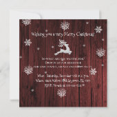Red Rustic Christmas Reindeer Invitation (Dos)