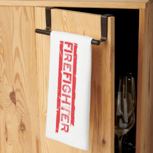 Red Rustic Firefighter Fireman Manly Cool Theedoek