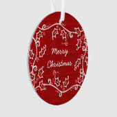 Red Rustic Holly AcrylOrnament Ornament (voorkant)