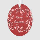 Red Rustic Holly AcrylOrnament Ornament (voorkant)