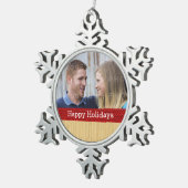 Red Rustic kerstfoto Ornament (Rechts)
