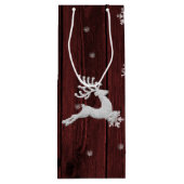 Red Rustic kerstrenrennen Wine Gift Bag Wijn Cadeautas (Achterkant)