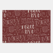 red rustic pattern Merry Christmas Inpakpapier Vel (Voorkant 2)