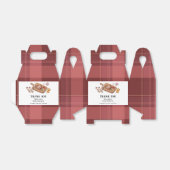 Red Rustic Plaid Country Baby Q Baby shower Bedankdoosjes (Uitgevouwen)